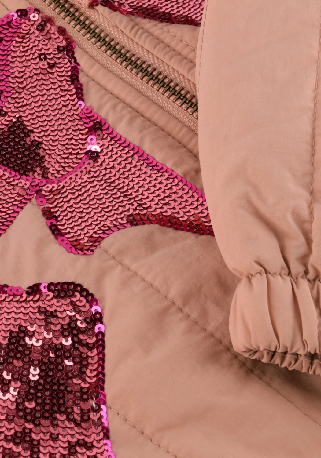 Hell-Pink KONGES SLOJD Wattierte Jack JUNO SEQUIN BOMBER JACKET - large