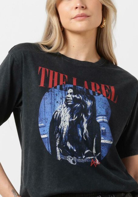 Schwarze ALIX THE LABEL T-shirt LADIES KNITTED PHOTOPRINT T-SHIRT - large