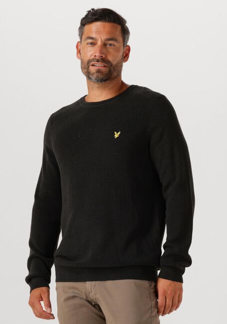Schwarze LYLE & SCOTT Pullover ENGINEERED RIB CREW NECK - large