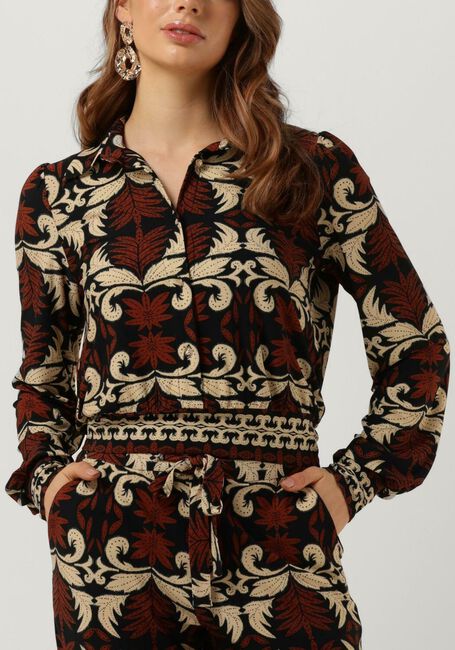 Braune VANILIA Blusen PALM BOW BLOUSE - large