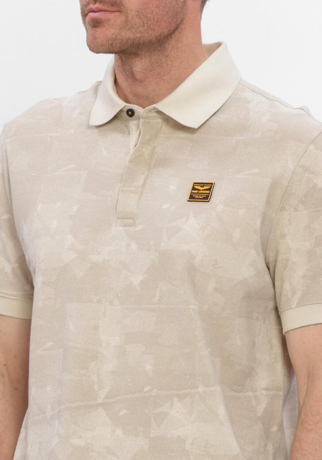 Beige PME LEGEND Polo-Shirt SHORT SLEEVE POLO PRINTED TWO TONE PIQUE - large