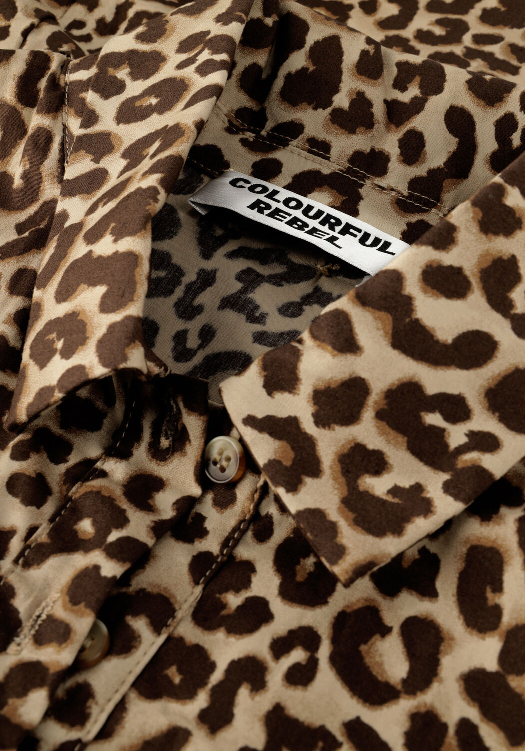 Braune COLOURFUL REBEL Minikleid MINON LEOPARD MINI DRESS - large