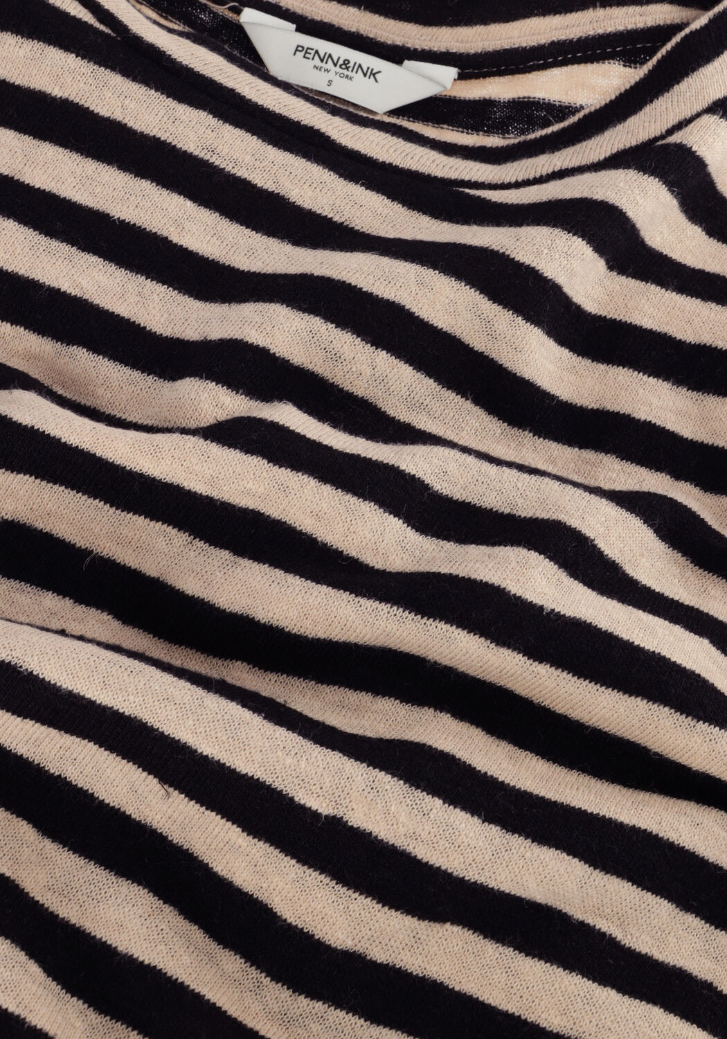 Schwarze PENN & INK Midikleid DRESS STRIPE - large