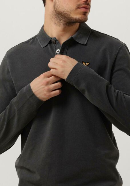 Dunkelgrau PME LEGEND Polo-Shirt LONG SLEEVE POLO PIQUE GARMENT DYE - large