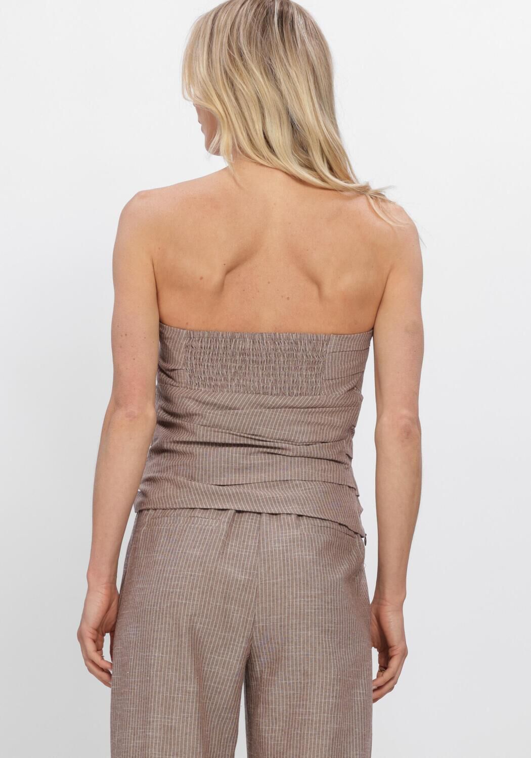 Taupe CO'COUTURE Top JIHOCC STRIPE TUBE TOP - large