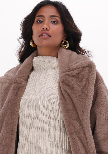 Taupe NOTRE-V Fake-Fur-Jack FUR COAT SHORT - large