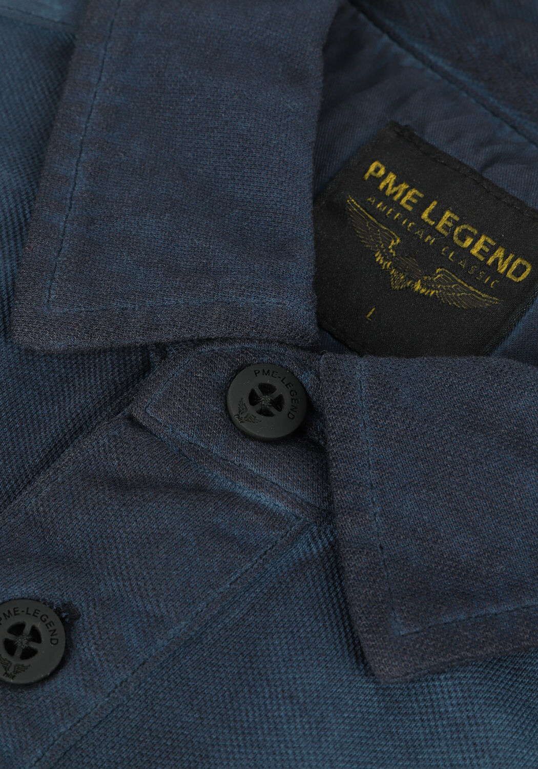 Dunkelblau PME LEGEND Polo-Shirt SHORT SLEEVE POLO LIGHT PIQUE COLD DYE - large