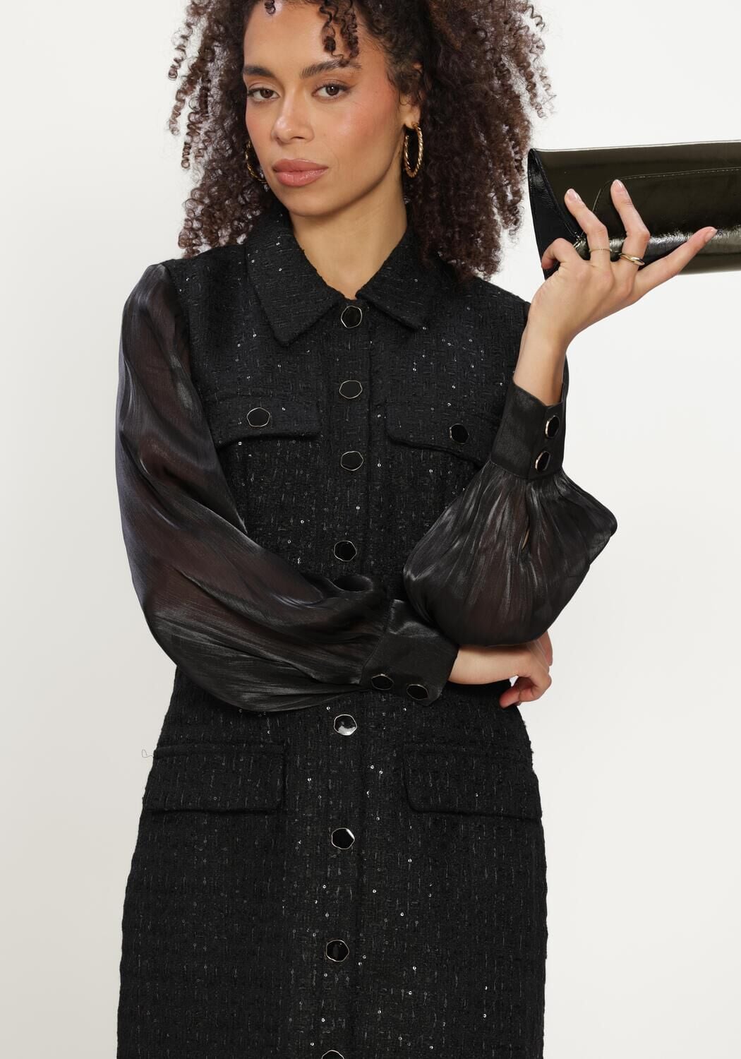 Schwarze FREEBIRD Minikleid DARLA - large