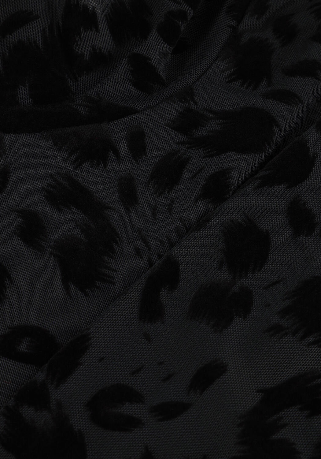 Schwarze COLOURFUL REBEL Top NEYO LEOPARD FLOCK MESH TURTLENECK TOP - large