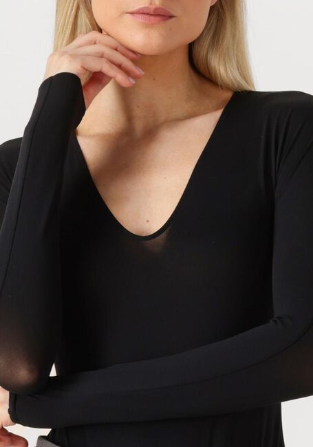 Schwarze WOLFORD Top THE V NECK BODY - large