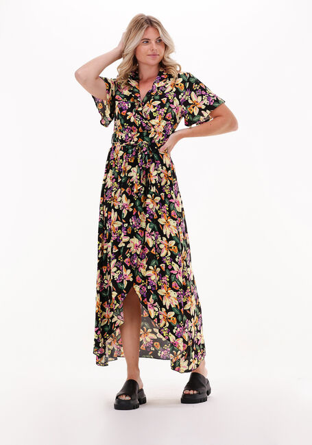 Mehrfarbige/Bunte COLOURFUL REBEL Maxikleid VERY BIG FLOWER MAXI BLAZER COLLAR DRESS - large