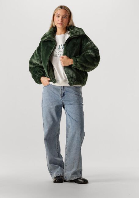 Dunkelgrün ALIX THE LABEL Fake-Fur-Jack FAUX FUR COAT - large