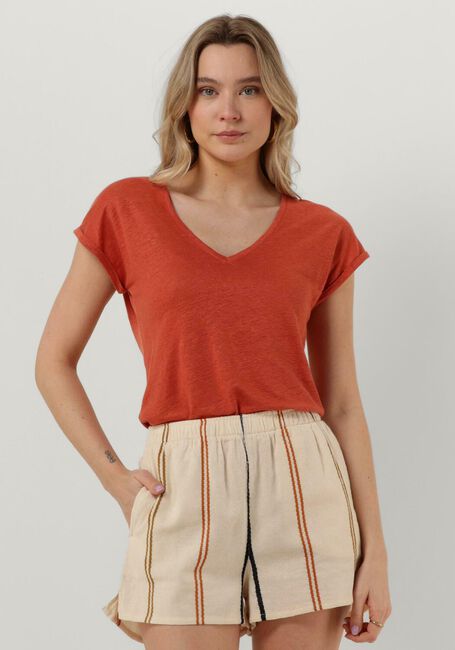 Rote BY-BAR T-shirt MILA ORGANIC LINEN TOP - large