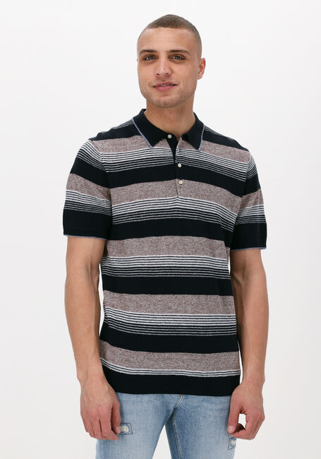 Schwarze SCOTCH & SODA Polo-Shirt KNITTED STRUCTURED LINEN-BLEND POLO - large
