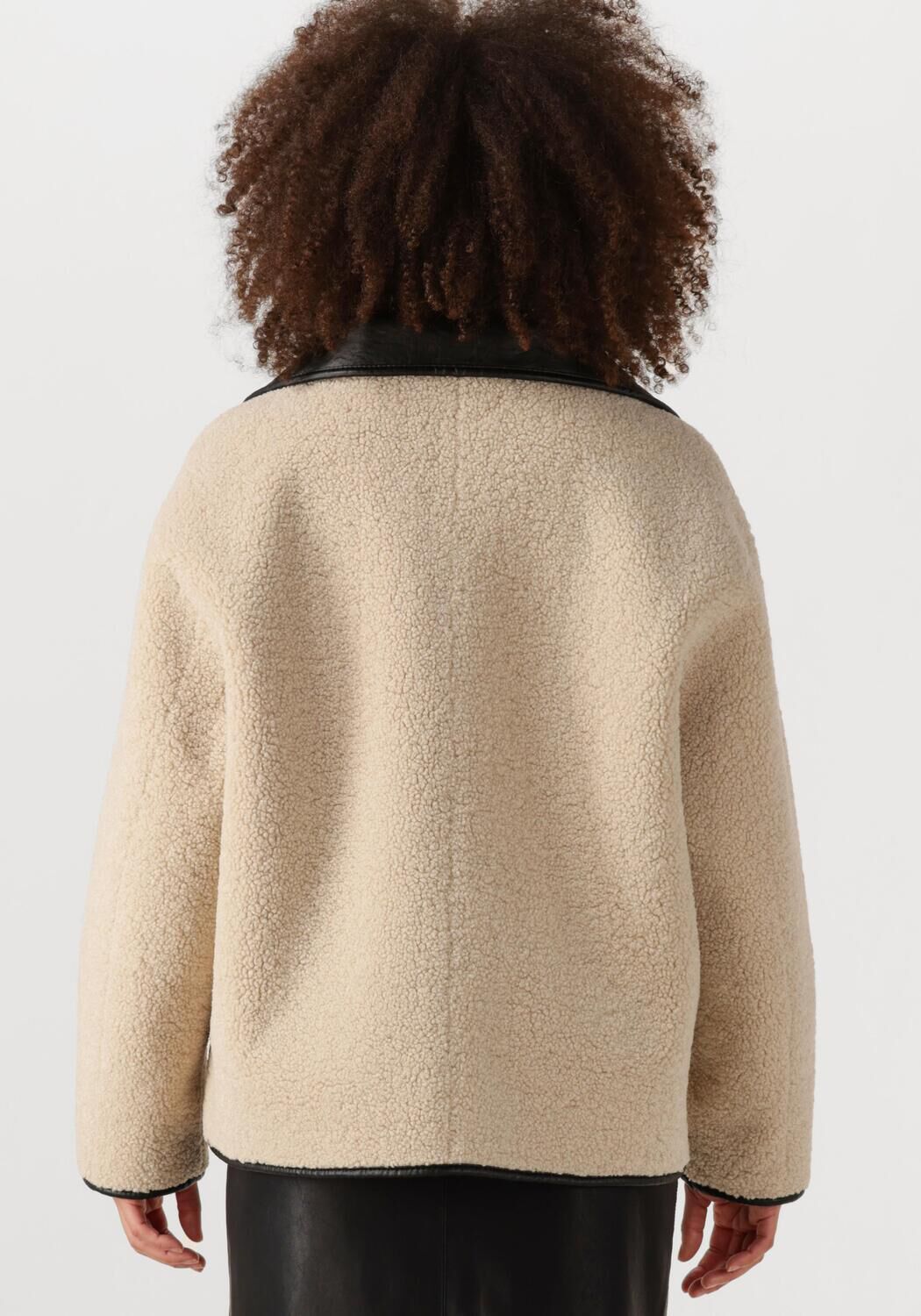 Schwarze KNIT-TED Lederjack COZY - large