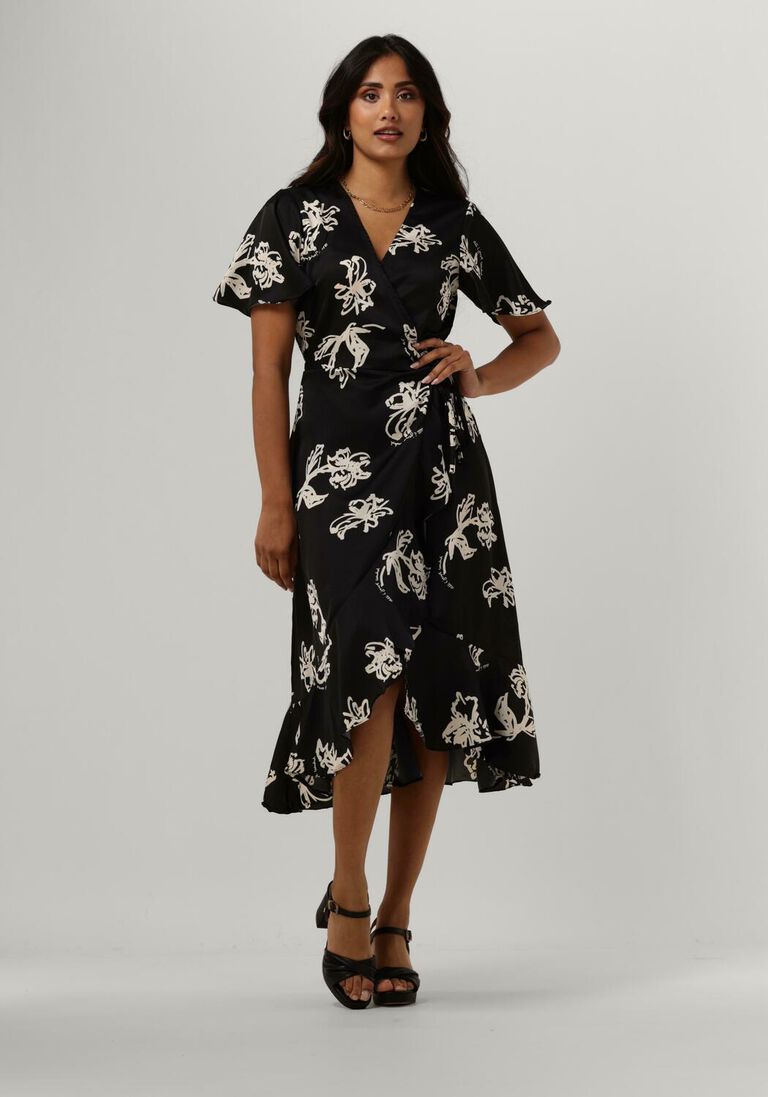 schwarze object midikleid objissy papaya s/s midi wrap