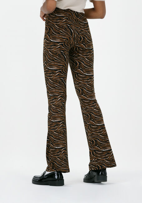Braune COLOURFUL REBEL Schlaghose TIGER PEACHED FLARE PANTS - large