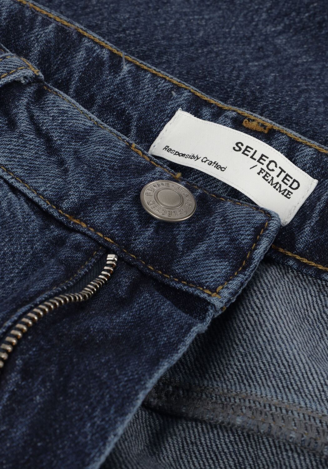 Blaue SELECTED WOMEN Hosen SLFKRISTA HW MID BLUE DENIM - large