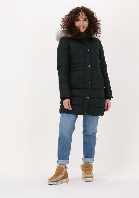 Schwarze TOMMY HILFIGER Wattierte Jack TH ESS TYRA DOWN COAT WITH FUR - large