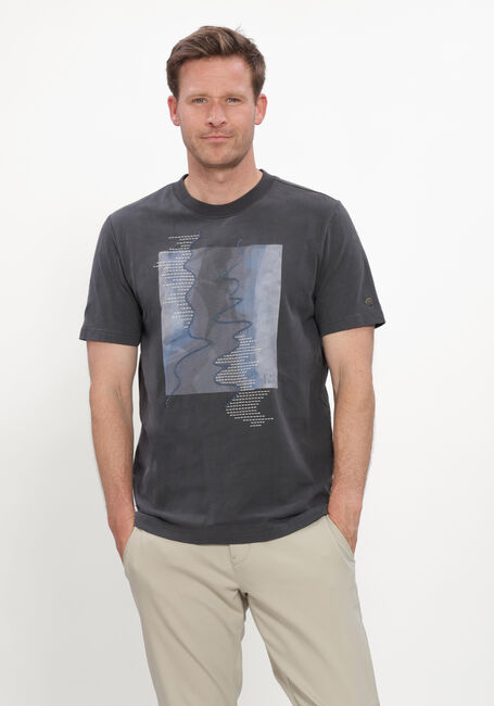 Anthrazit CAST IRON T-shirt SHORT SLEEVE R-NECK REGULAR FIT PEACHED JERSEY - large