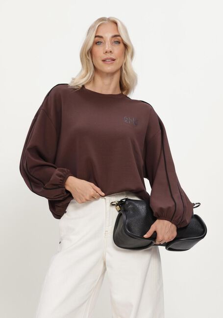 Braune ALIX THE LABEL Pullover & Cardigans LADIES KNITTED PIPING SWEATER - large