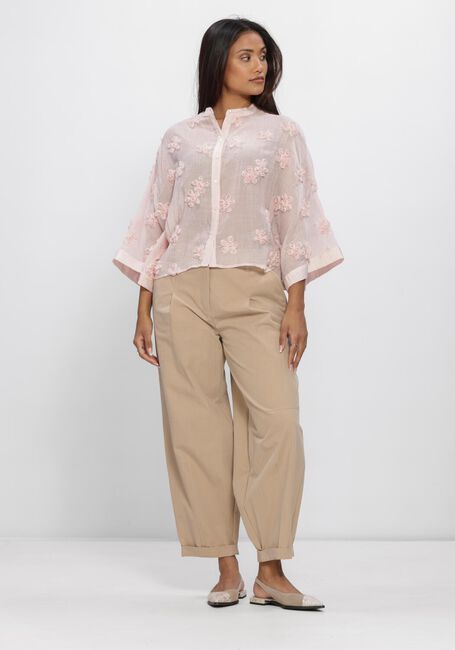 Hell-Pink JANSEN AMSTERDAM Blusen MARNEY BLOUSE 3DF1 759 WIDE KIMONO SLEEVE 3D FLOWERS - large