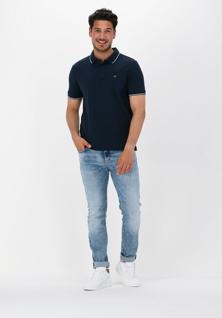 Dunkelblau CALVIN KLEIN Polo-Shirt STRETCH PIQUE TIPPING SLIM POLO - large