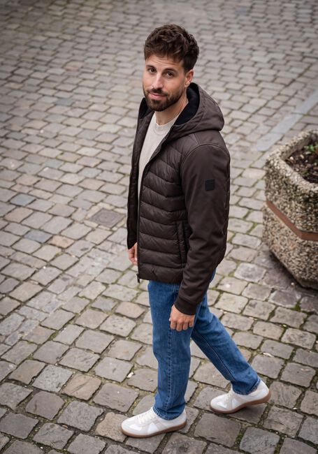 Braune AIRFORCE Wattierte Jack HOODED COVE JACKET - large