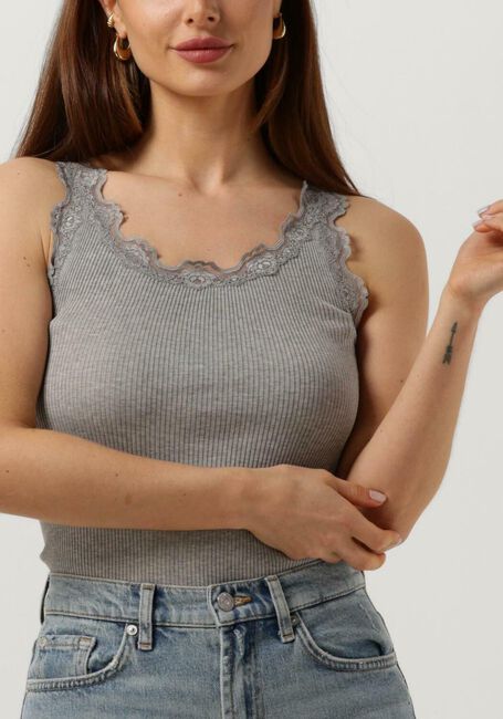 Hellgrau ROSEMUNDE Top SILK TOP W/ LACE - large
