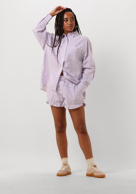 Lila COLOURFUL REBEL Blusen VICKY STRIPED DROPPED SHOULDER BLOUSE - large