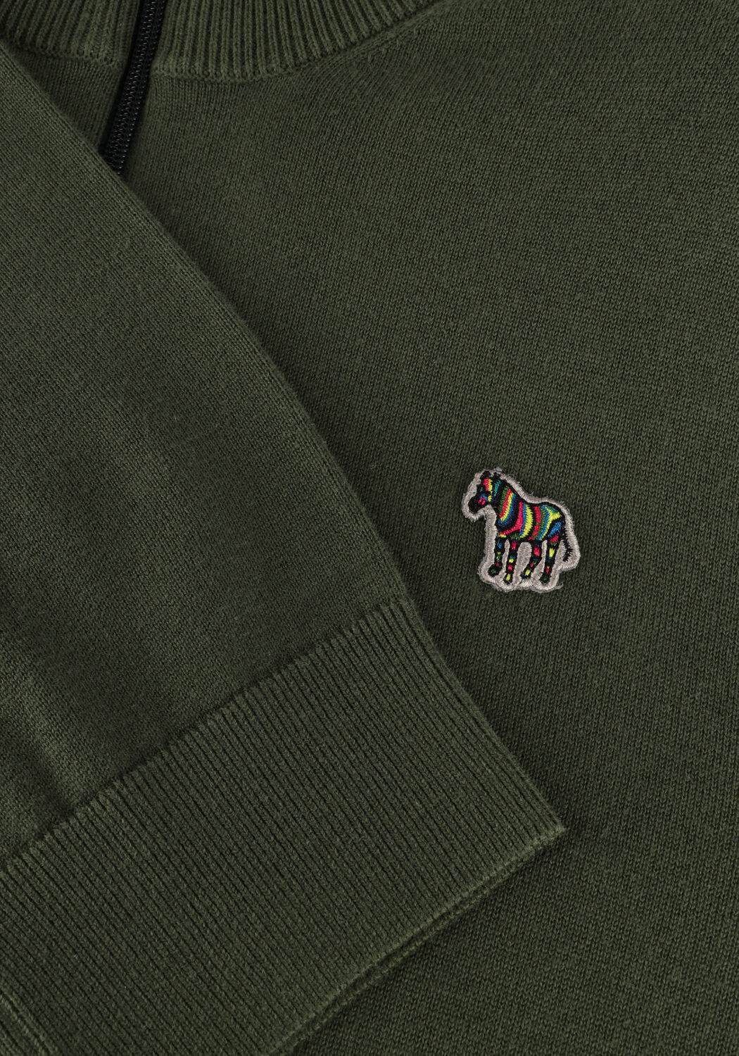 Gr&uuml;ne PS PAUL SMITH Pullover MENS SWEATER ZIP NECK ZEB BAD - large