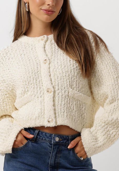 Weiße EDITED Strickjacke IDA CARDIGAN - large