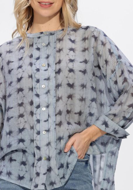 Blaue SUMMUM Blusen BLOUSE TIE DYE STRIPE - large