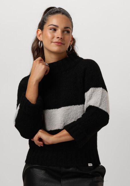 Schwarze PENN & INK Pullover 225 JUMPER STRIPE - large
