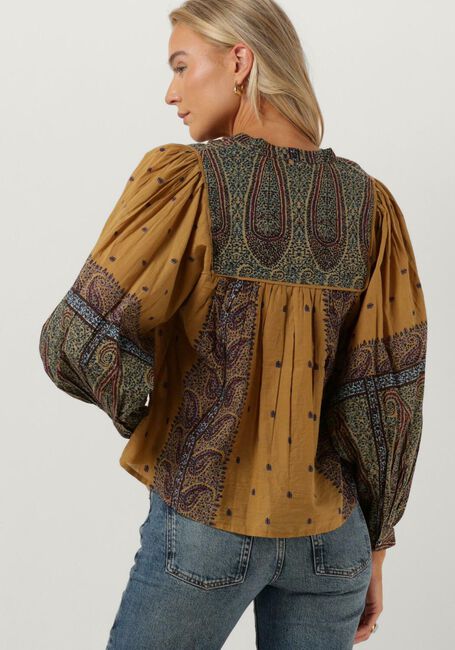 Camelfarbene ANTIK BATIK Blusen HIDA BLOUSE - large