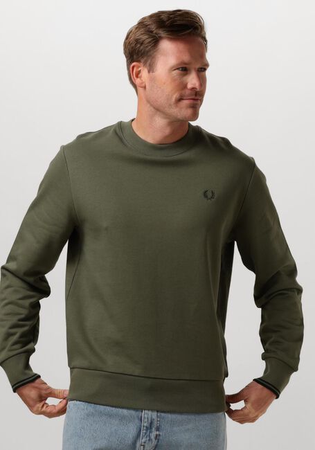 Grüne FRED PERRY Pullover CREW NECK SWEATSHIRT - large