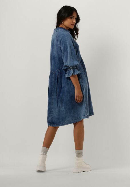 Blaue SUMMUM Midikleid DRESS COTTON INDIGO SATEEN 1 - large