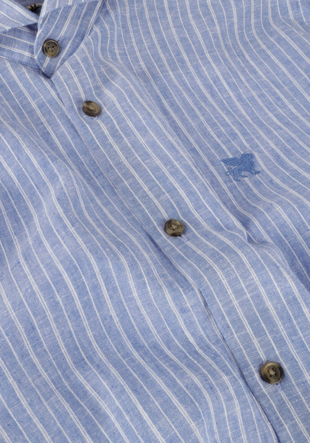 Hellblau VANGUARD Casual-Oberhemd LONG SLEEVE SHIRT LINEN COTTON BLEND STRIPE - large