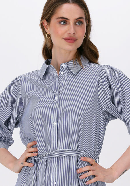 Blaue MSCH COPENHAGEN Midikleid VIBEKA 2/4 SHIRT DRESS STP - large