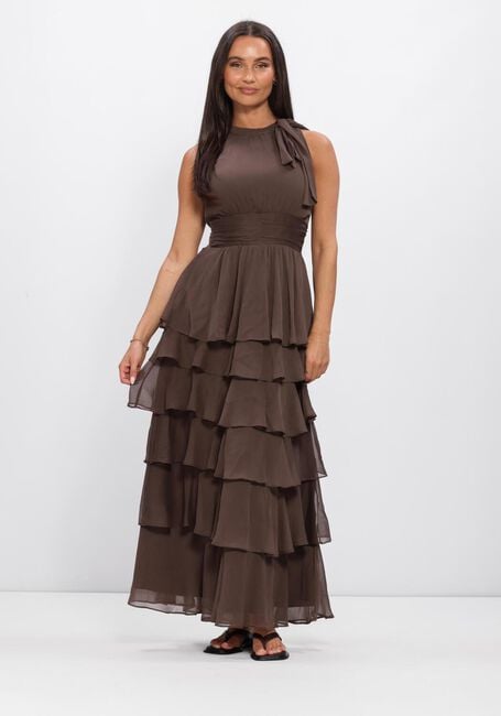 Braune NEO NOIR Kleider MARLI SOLID CHIFFON DRESS - large