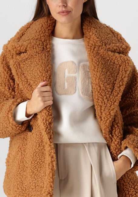 Camelfarbene UGG Teddy-Jacke GERTRUDE SHORT TEDDY COAT - large