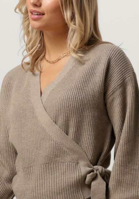 Beige OBJECT Strickjacke OBJMALENA L/S WRAP CARDIGAN NOOS - large