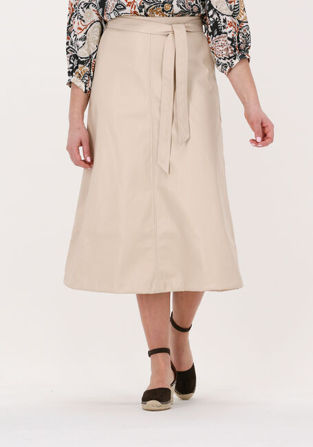 Beige SUMMUM Midirock SKIRT A-LINE FAUX LEATHER - large