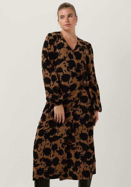 Braune MODSTRÖM Midikleid ALLISON PRINT DRESS - large