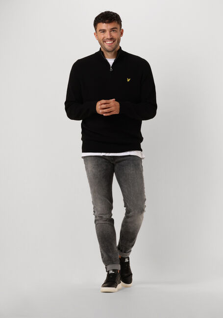 Schwarze LYLE & SCOTT Pullover COTTON MERINO QUARTER ZIP JUMPER - large