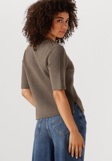 Braune OBJECT Pullover OBJELVA 2/4 RE O-NECK KNIT - large