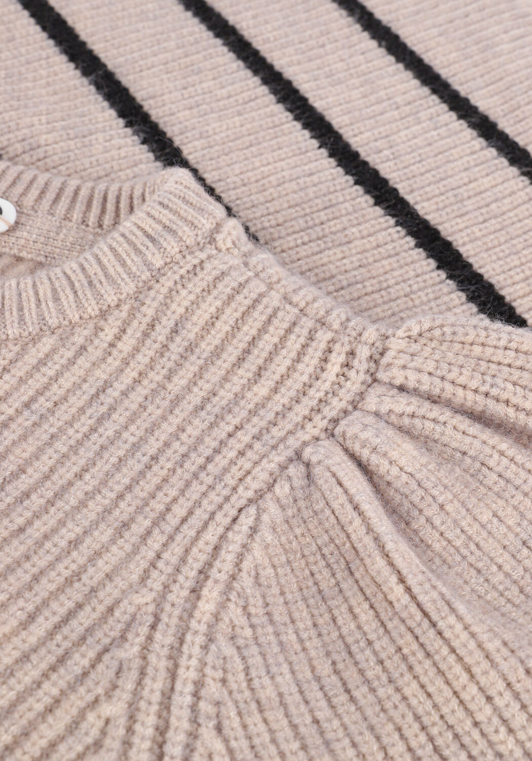 Sand CO'COUTURE Pullover ROW STRIPE PUFF KNIT - large