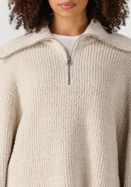 Beige SECOND FEMALE Rollkragenpullover GERDA KNIT ZIP COLLAR - large