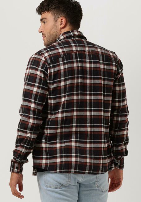 Braune CAST IRON Casual-Oberhemd LONG SLEEVE SHIRT BRUSHED YARN DYED CHECK - large