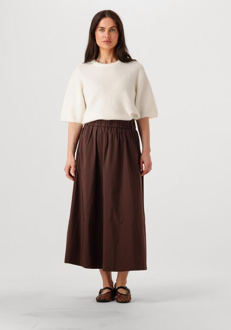 Braune NEO NOIR Midirock YARA POPLIN SKIRT - large